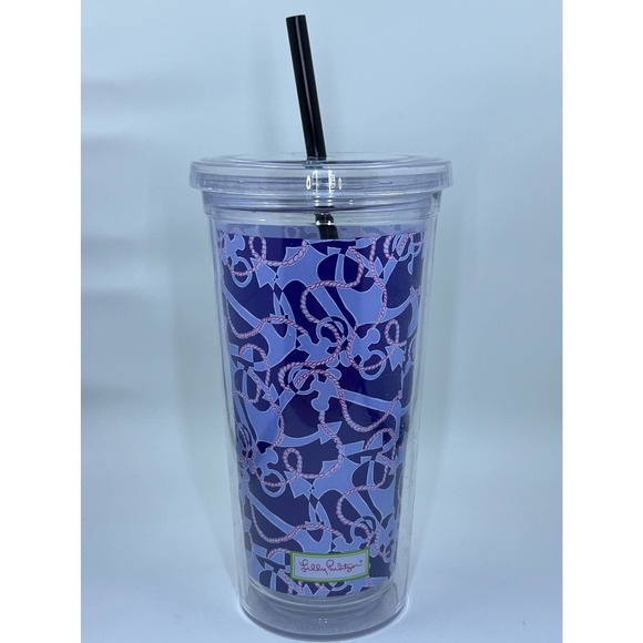 Two Lilly Pulitzer Cold Tumblers with Straws - Picture 4 of 9